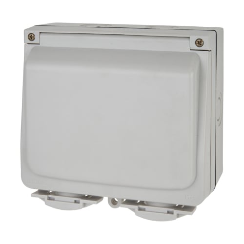 Hamilton Elemento 13A IP66 2 Gang Double Pole Switched Outdoor Weatherproof Socket
