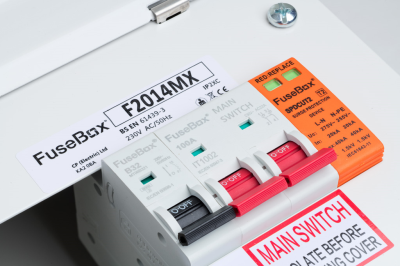 FuseBox F2 14 Way Consumer Unit - 100A Main Switch, T2 Surge Protection Device, Tail C