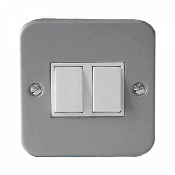 Niglon Metalclad 2 Gang 2 Way Switch