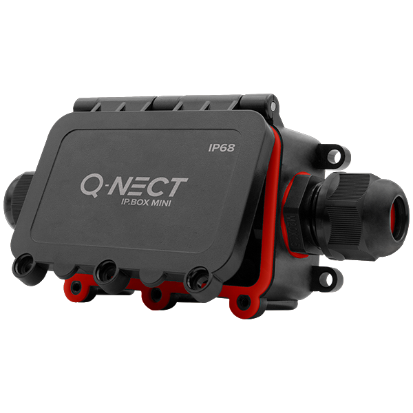 QOE8342BLK 4 Pole 2 Way 24A IP68 Inline Connection Box