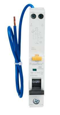 FuseBox 6A 30mA B Curve Type A 6kA Single Pole RCBO
