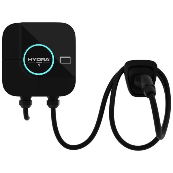 Hydra Cubus 7.4kW Type 2 Tethered EV Charger Black | HC-7-T-BLK