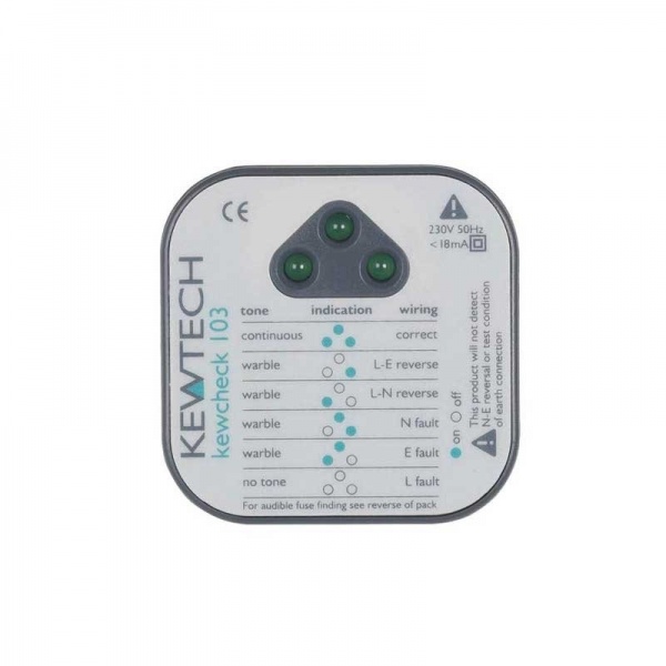 Kewtech KEWCHECK 103 Socket Tester with Audible Tone