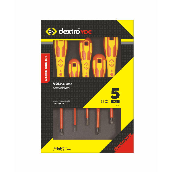 CK T49183D VDE Screwdriver Set of 5 Slotted/PZ