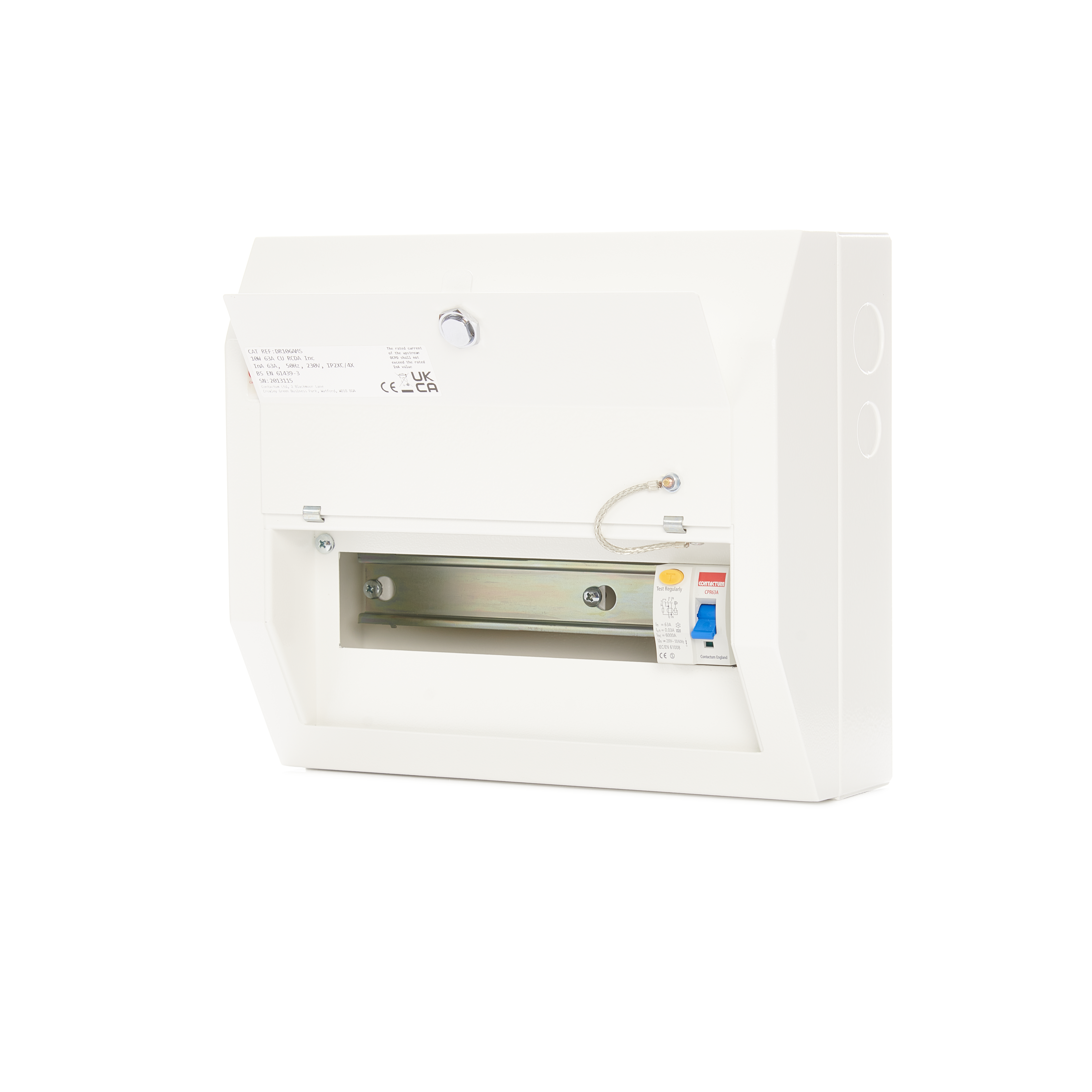 Contactum 10 way RCD consumer unit 63A