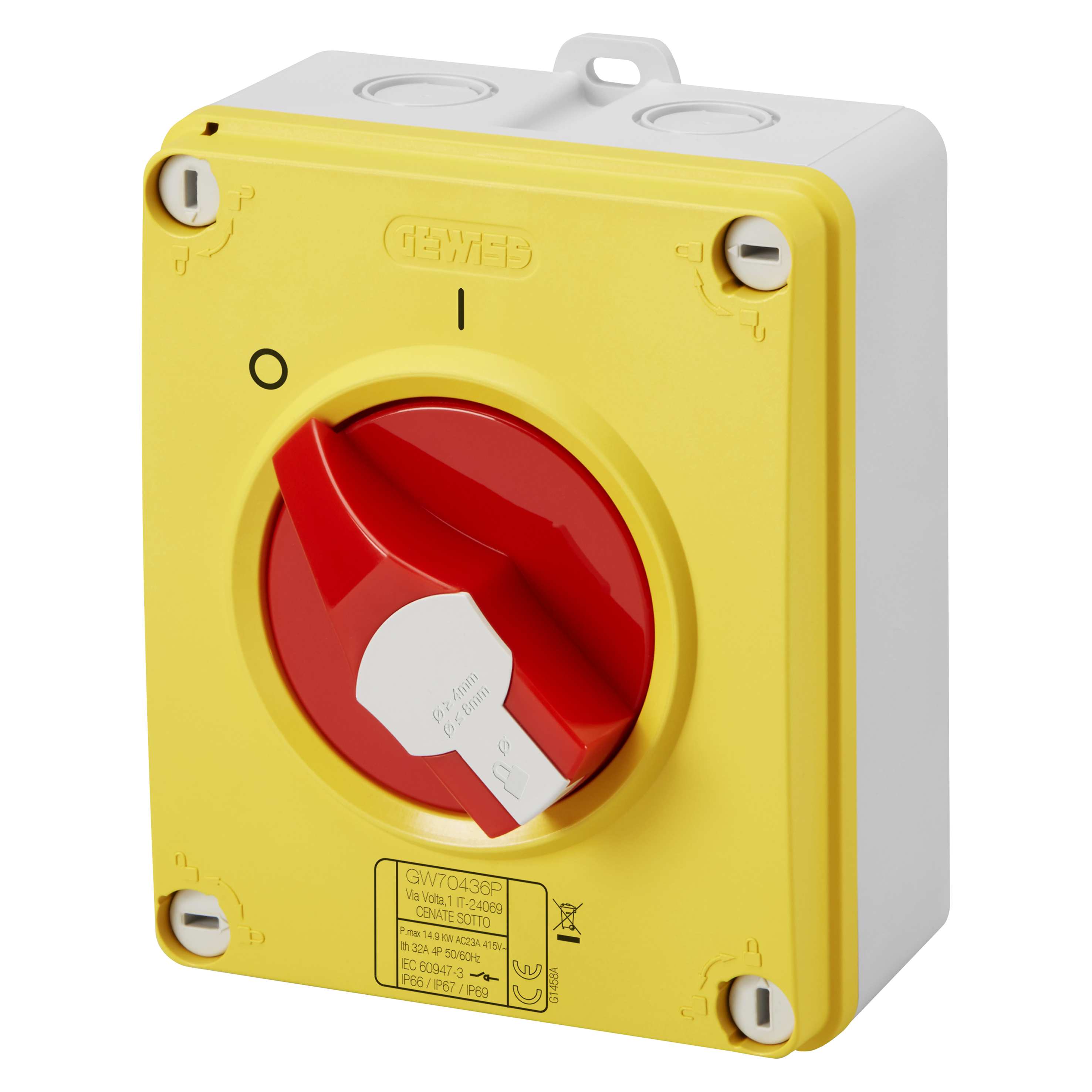Gewiss GW70438P 63a Rotary Isolator 4pole