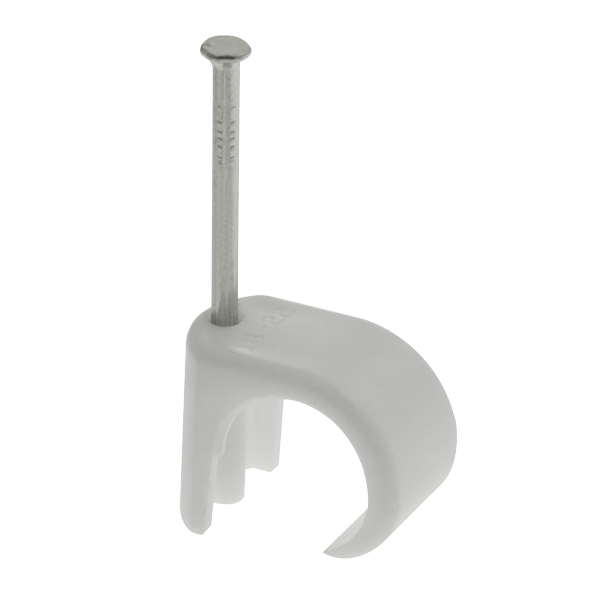 5-7MM ROUND CABLE CLIPS WHITE (PK100)