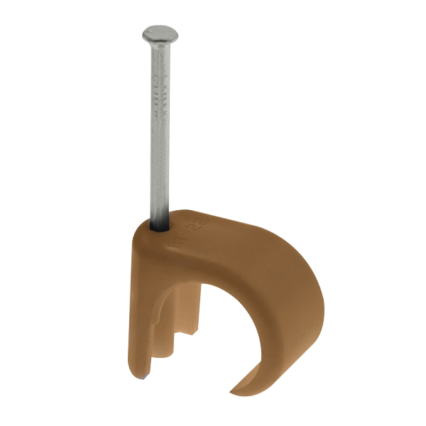 710MM ROUND CABLE CLIPS BROWN (PK100) countyelec