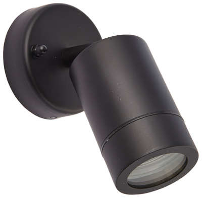 Saxby 75436 Palin Matt Black Single Spot LED Wall Light 7W GU10 IP44