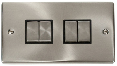 Scolmore Click Deco Satin Chrome 4G 2W Light Switch VPSC414BK