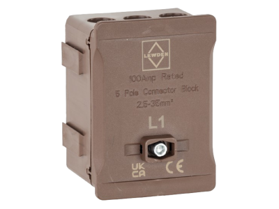 Lewden 100a SP Terminal Block Brown