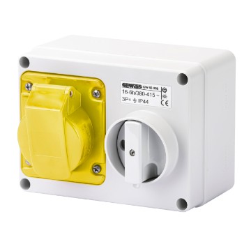 Gewiss 16A 2P+E 110v  Interlocked Switch Socket IP44