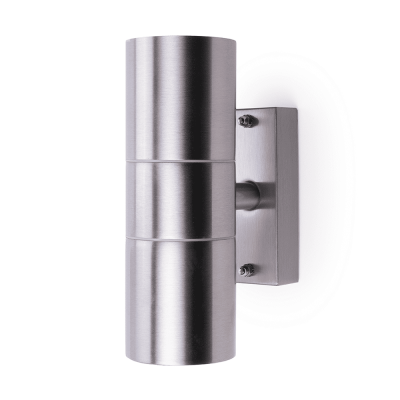 Coral Wall Light, Up/Down LED IP44 Brushed Chrome