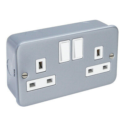 Niglon Metalclad 2 Gang DP Switch Socket