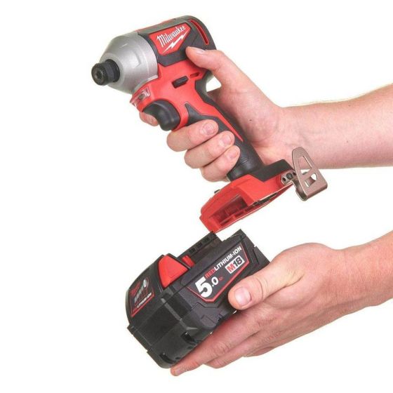 Milwaukee M18BLPP2A2-502X 18V Combi Drill and Impact Driver Kit - 2X 5AH Batteries, Charger and Case